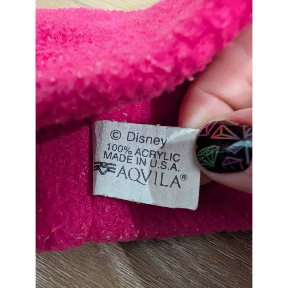 Vintage Disney Minnie Mouse Kids Pink Ear Warmer Headband Made in USA RARE